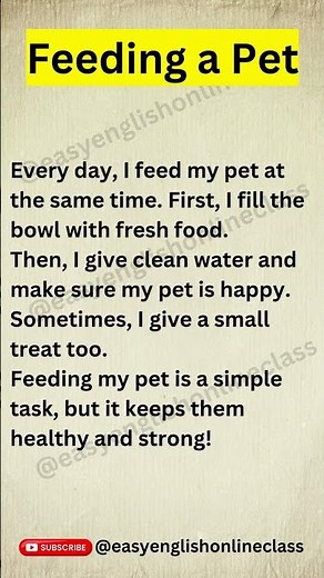 Daily Routine: 🐾 Feeding My Pet | Easy English Daily Conversation #pets