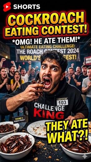 The Most Dangerous Eating Contest Ever! 🪳😱 #shorts #trending #ai #viral