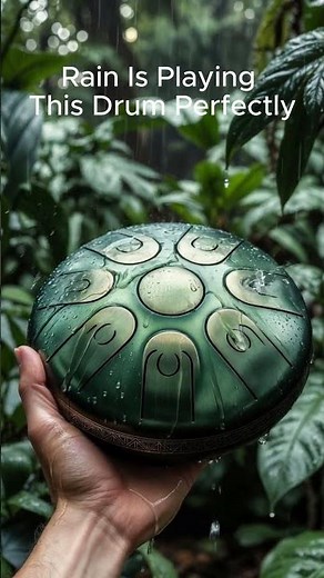 Rain Is Playing This Drum Perfectly 🌧️🥁 #rainsound #steeltonguedrum #asmr #relaxing