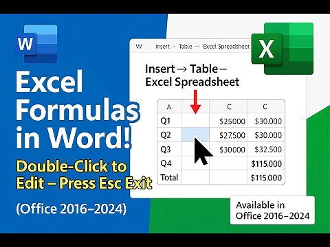 How to Use Excel Functions Inside Microsoft Word | Easy Step-by-Step Tutorial