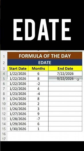 #23 👉 EDATE Function in Excel Explained | Add Months to Date Easily 📅