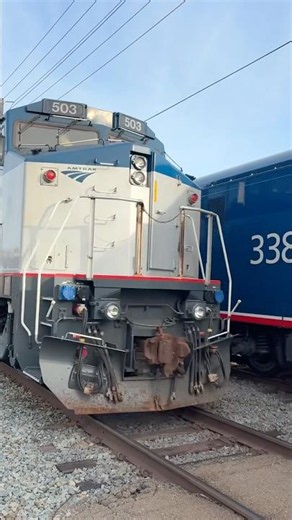 Once in a lifetime train meet! Amtrak 765X meets double dash 8s with comet cars! #train #railway