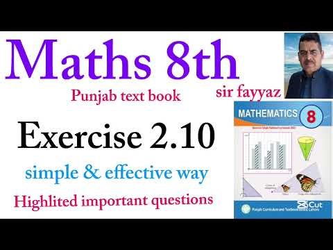 Maths class 8th | Exercise 2.10 | Unit 2 | exe 2.10 | Punjab text book board | new book | Class 8