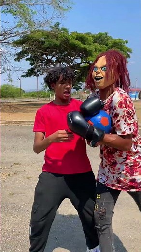 Chucky fights with Rocky Balboa