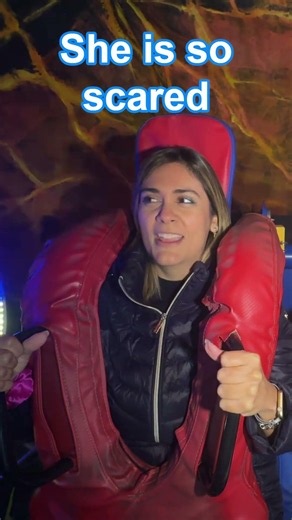 She is so SCARED of the slingshot ride! 😭