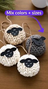 DIY Fluffy Yarn Sheep Ornaments Ingredients: * Thick yarn (white, gray, or black) * Black cardstock or construction paper * Scissors * Hot glue or craft glue * Twine for hanging * Pencil for tracing Directions: Cut a piece of yarn and roll it into a small spiral, gluing as you go until you form a soft, round sheep body. From black paper, cut out tiny ears, feet, and a simple oval head. Glue the head and ears on top and the feet at the bottom to bring your sheep to life. Add a loop of twine to th