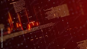 Financial business chart with diagrams and stock numbers showing profits and losses over time dynamically