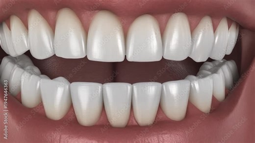 3D Medical Animation of Human Upper and Lower Teeth Closing into Correct Bite Position