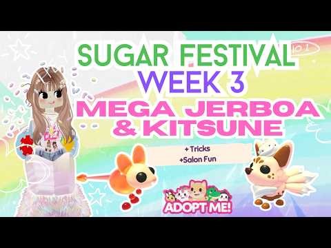 Sugar Festival Week 3 MEGA Jiggly Jerboa & Latte Kitsune Showcase + Tricks & Salon Color Fun!