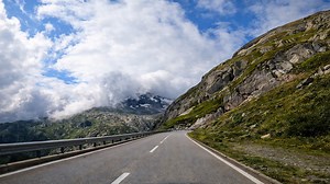 Furka Pass Switzerland scenic drive with hairpin turns (4K)