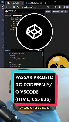 Tutorial de como pegar seu código do Codepen e colocar pra rodar no VSCode Tutorial de como ver o projeto com Live Server (a extensão que mostra o HTML e o CSS no navegador) #codepen #visualstudiocode #vscode #html #css #javascript #imersaodev #programacao #dev