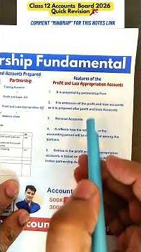 #1 Partnership Fundamental Revision Series | Class 12 Accounts | Board 2026
