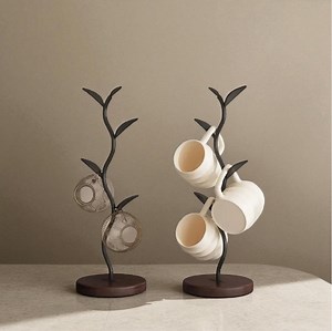 Metal and Wood Tree Shaped Cup Holder | Modern Mug Hanging Rack | Mug Holder | Coffee Mug Organizer | Mug Storage - Rustic Kitchen Décor - Etsy