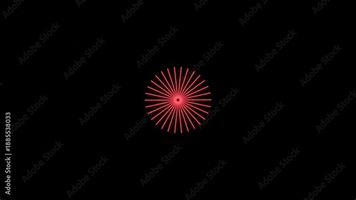 Explosive line and circle firework animation with shiny sparks fast burst motion and ellipse blast effects on black screen background 4K celebration video