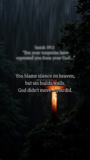 Gift of Discernment on Instagram: "Distance from God isn’t caused by His absence— it’s caused by our disobedience. “Draw near to God and He will draw near to you. Cleanse your hands… purify your hearts.” —James 4:8 Sin doesn’t just break rules— it breaks relationship. It dulls our ears, hardens our hearts, and builds barriers we were never meant to carry. But the moment we repent, grace rushes in. Because the God we drift from is the same God who runs to restore. He’s not far—He’s waiting. “God’