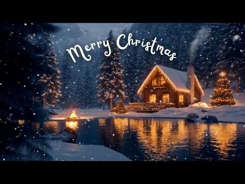 Christmas Ambience in Winter Wonderland ❄️ Campfire & Forest Sounds