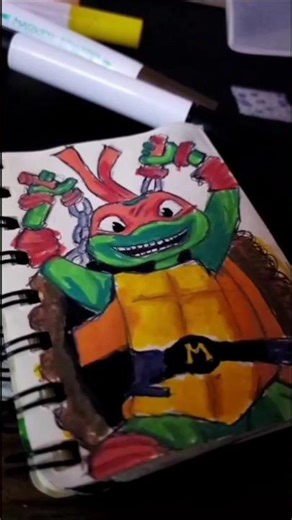 how to draw mike from teenage mutant ninja turtles mayhem #shorts