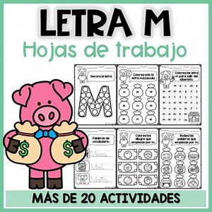 Hojas de trabajo LETRA M | Letter M Worksheets in Spanish