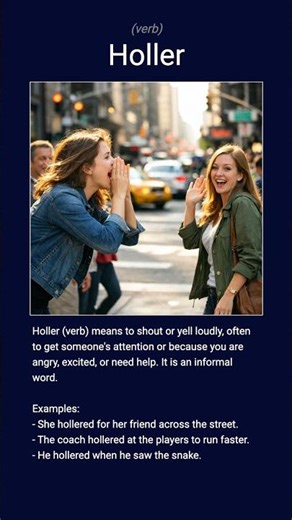 English word 'holler' verb C2