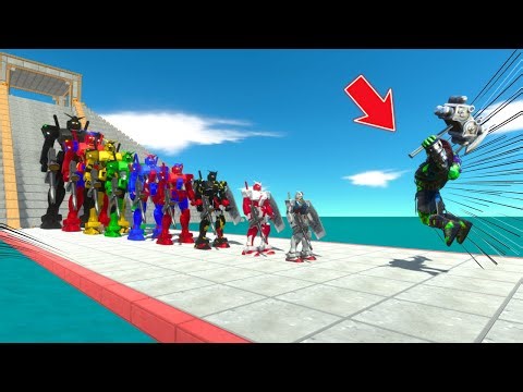 ALL SUPER-HEROES vs 10 LEVELS of ROBOT SHOOTERS🚨 | Arbs - Animal Revolt Battle Simulator 🔥🌊🦖