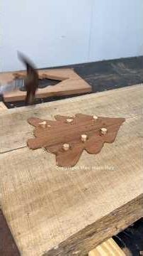 Repairing cracked wood with a Christmas tree #diy #tools #tips #woodworking