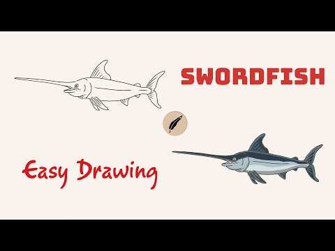 How to Draw a SWORDFISH! 🌊⚔️ Super Easy Step by Step for Kids & Beginners #lidoartworks