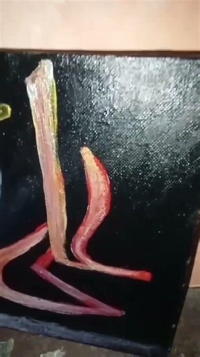 🖌️ 🎨 painting canvas painting with golden paper sheet....