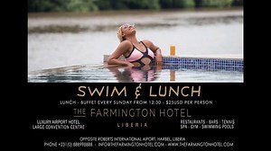 Enjoy a delicious lunch buffet and a wonderful Sunday afternoon at our pool starting from 12:30pm. For Resevation Call: 23188 899 8888 #food #liberia #Lunch #swim | The Farmington Hotel