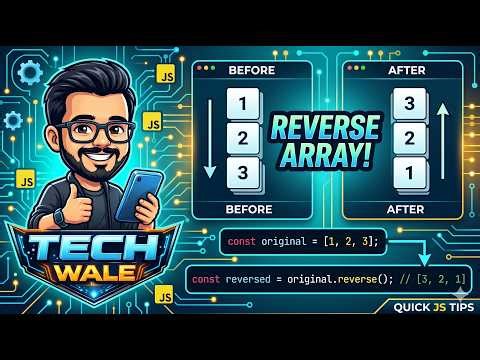 How to Reverse an Array in JavaScript | JavaScript Array Methods Hindi
