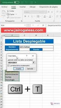 Lista desplegable en excel