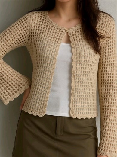 Beautiful crochet Pattern Tutorial for Beginners to make Cardigans and Scarfs ✨ #crochet #yarnlovers #sweaters #stitches #foru