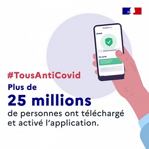 #COVID19 | Être alerté en cas de contact à risque, télécharger son certificat de vaccination et certificat de test... Simple et sécurisé, faites comme 25 millions de Français, téléchargez #TousAntiCovid ! 📲http://bonjour.tousanticovid.gouv.fr | Ministère de la Santé