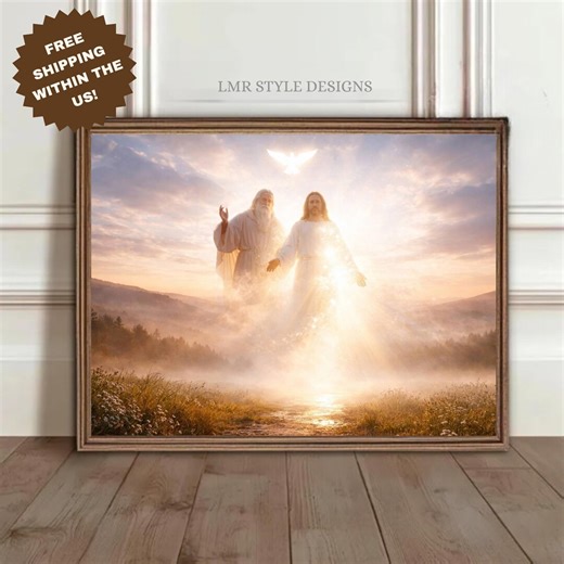 Holy Trinity Wall Art | Father Son Holy Spirit Print | Christian Religious Artwork | Divine Catholic Home Decor - Etsy