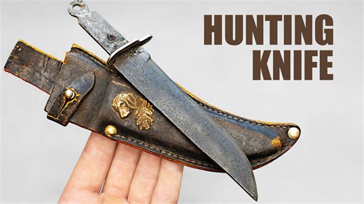 Vintage knife reborn with custom black marble handle