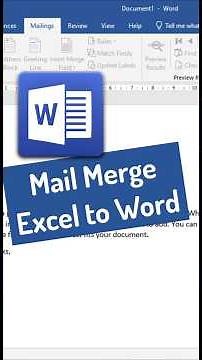 📧 Mail Merge Excel to Word in Seconds! 🧠💻