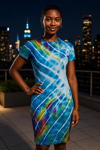 Rainbow Ripple Tie Dye Bodycon Dress - Hand Dyed Rayon Midi - Etsy