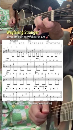 Wayfaring Stranger Alternate Picking Workout - Guitar Lesson #countrymusic #bluegrass #guitarlesson