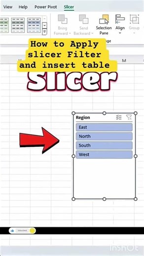 How to Apply slicer Filter and insert table #ytshorts #datamanagement #excel #datamanagement