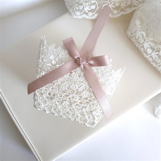 Flower Girl Basket, Crochet Lace and Ribbon Boho Wedding Basket With Bows - Etsy