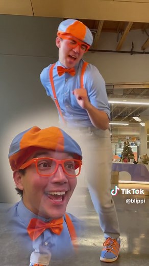 Me every single time the Excavator Song comes on 🚜🧡💙. Speaking of, you can listen to Blippi Music wherever you stream music! 🎶 #blippi #silly #blippiofficial #blippifan #blippitok #parents