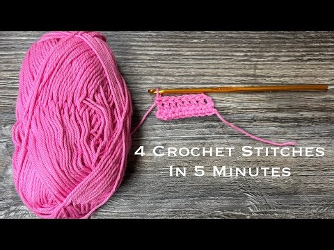 4 Easy Crochet Stitches in 5 Minutes 🧶 Beginner Friendly Tutorial