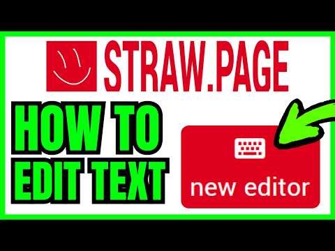 How To EDIT TEXT On StrawPage (QUICK & EASY) 2026