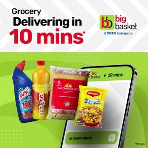 Groceries in 10 minutes? Yes, please! Stock up now with bigbasket’s speedy service, Shop now at bigbasket | Bigbasket