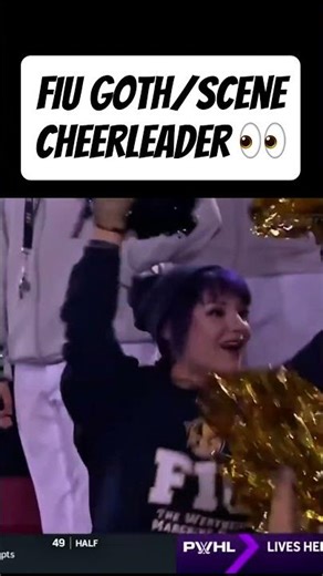 FIU Goth Cheerleader stole the show at the First Responder Bowl! 💀🐾 #FIU #CollegeFootball #Goth