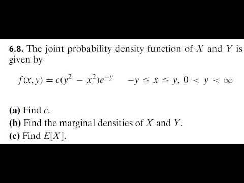 Probability (9E) - Ross. Prob 6.8: Joint probability density, Marginal densities
