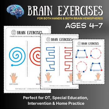 Brain Exercises BUNDLE for Fine Motor & Bilateral Coordination (Ages 4–7)