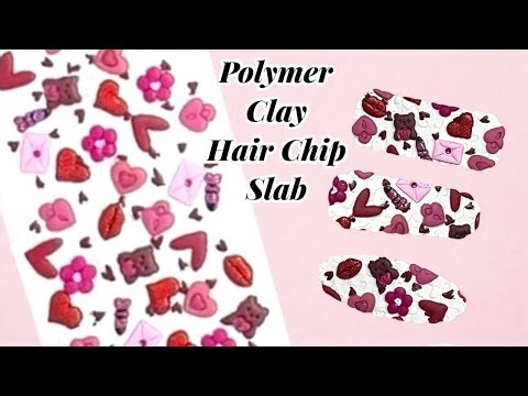 Easy Polymer clay slab turned into barrettes