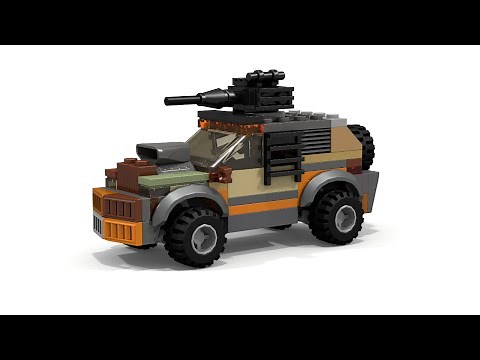 LEGO Post-Apocalyptic 4x4 car with gun Instructions [MOC]