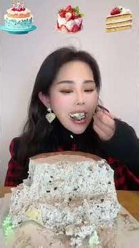 Asmr🍰Eating 🍰 Tender Sponge with Thick Cream！#ASMR