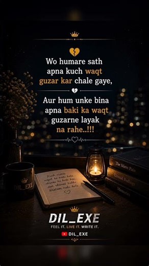 Wo Waqt Le Gaye… Aur Hum Khud Kho Gaye 🖤 #sadshayari #love #emotional #sad #ekshayari #shayari